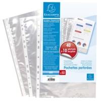 Sachet de 50 pochettes perforées polypropylène lisse 6/100e - A4 - Cristal