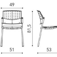 Chaise CINE 4 pieds assise/dossier polypro