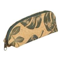 Petite trousse ovale en liège certifiée VEGAN 16x5x6 cm palmier