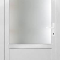 Porte de service PVC BIZERTE blanc vitrée sans croisillon gauche poussant - Gedimat - EUROPEN