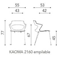 Chaise KAOMA 4 pieds chromés assise/dossier tissu