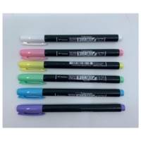 Set de 6 feutres Brush Fudenosuke pastel pour papier noir - TOMBOW