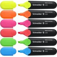 Surligneur Rechargeable Job Pte Biseau 1-5 mm Assorti Pochette 6 - SCHNEIDER