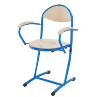 Bridge HÉLIA assise et dossier Blueprotech® accoudoir bois piètement époxy - T6 - Gris alu RAL 9006 - Mobidecor