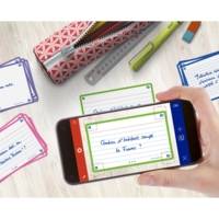 Paquet de 32 Fiches Bristol flashcards 2.0 Non Perforées 75x125 mm A7 ligné vert