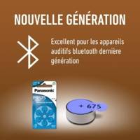 Pack 6 Piles PR675 Zinc Air pour appareils auditifs (PR44)