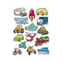 Pochette 12 feuilles gommettes Les transports