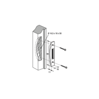 Gâche centrale à encastrer réversible bois 90x18x9mm - Gedimat - THIRARD