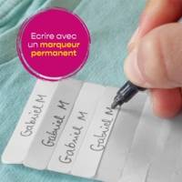 Lot de 100 Etiquettes Vetement Vierge Thermocollantes Inscriptibles Blanc