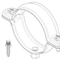 Collier de descente cylindrique à embase 7x150mm avec fixation acier pré-galvanisé - D80mm - Gedimat - FRENEHARD