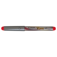 Stylo Plume Jetable V-Pen SILVER pointe moyenne Rouge