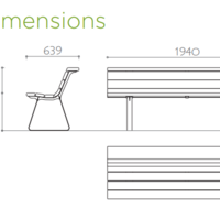 Banc d'extérieur 3 places Azur Tab