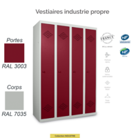 Vestiaire Industrie Propre 4 Cases | Sécurisé & Conforme aux Normes NF