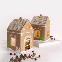 Kit 6 Maisonettes en Carton Kraft, 110 x 110 x 190 mm