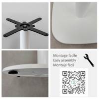 Table pied blanc 70x70cm cepp - intérieur - RestooTab