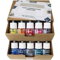 Coffret Collection - Kit Peinture sur soie Setasilk 10 Flacons Pipette 45 ml Assortis - PÉBÉO