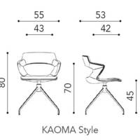 Chaise KAOMA piétement style chromé coque plastique assise/dossier placet tissu