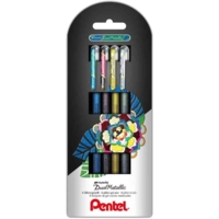 Stylo roller à encre gel Hybrid "Dual Pen", étui de 4 - Pentel