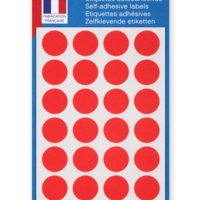 Sachet de 168 étiquettes Gommettes de signalisation Rondes 15 mm Rouge