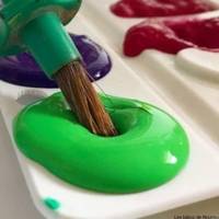 Lot 6 flacons Gouache Néfertari Fluo 250 ml, Jaune, Orange, Rouge, Rose, Vert et Bleu