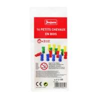 Pack 16 petits chevaux en bois - 4 x 4 couleurs - JEUJURA