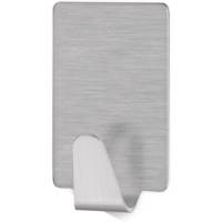 Pack 4 Crochets Permanents Rectangulaires Métal Brossé Adhésifs Taille S Gris