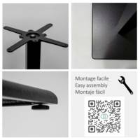 Mange-debout pied noir 60x60cm calacatta chants laiton - intérieur - RestooTab