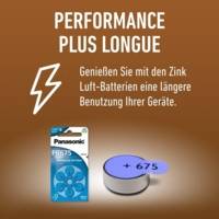 Pack 6 Piles PR675 Zinc Air pour appareils auditifs (PR44)