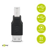 Adaptateur USB 2.0 port de  type A vers type B, noir