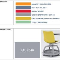 Siège COLLEGE avec tablette base panier 5 - Table - Mobilier scolaire