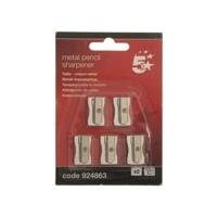 Lot de 5 taille-crayons en métal 1 trou