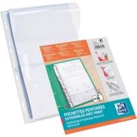 Sachet de 10 pochettes plan à soufflet rabat A4 PP 0,2 mm