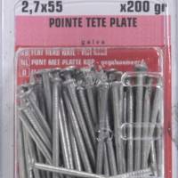Pointe tête plate acier galvanisé 2,7 x 55 mm - Gedimat - NORAIL