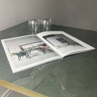 Plateau de table 70x70cm Marbre Jade & laiton - RestooTab