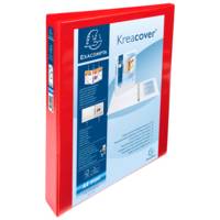 Classeur personnalisable Kreacover A4 Maxi 4 Ax Diam 25 mm Dos 47 mm Rouge - EXACOMPTA