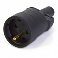 Fiche mâle 2P+T 16A caoutchouc - Gedimat - ELECTRALINE