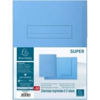 Paquet de 50 chemises imprimées 2 rabats SUPER 210 - 24x32cm Bleu clair