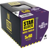 Vis STARBLOCK inox A2 tête fraisée 5 x 40 mm - Gedimat