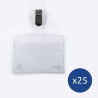 Boite de 25 portes-badge à pince 6x9 cm  + 32 inserts microperforés