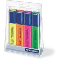 Set de 4 Surligneurs Textsurfer classic résistant aux UV pointe biseautée 1 à 5 mm
