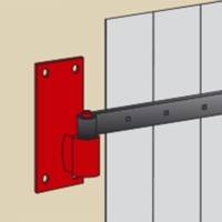 Gond sur platine bout droit noir Ø14 mm - Gedimat - AFBAT