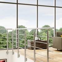 Kit garde-corps NEW RONDO alu anodisé - fixation latérale - Gedimat