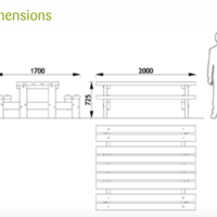 Table d'extérieur Enfant avec banc pour pique-nique 4 places Champêtre