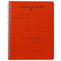 Cahier de Textes Spirale POLYPRO 17x22 124p séyès 70g Couleur Aléatoire