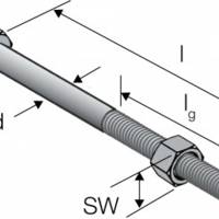 Boulon tête hexagonale D18 240mm HDG 6.8 - Gedimat - SIMPSON STRONG-TIE