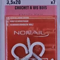 Crochet plastifié blanc 3,5 x 20 mm - Gedimat - NORAIL