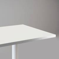 Table pied blanc 70x70cm blanc chants inox - intérieur - RestooTab