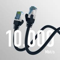 Câble réseau CAT. 7 jusqu'à 10 Gbit – Câble LAN 0,25 m S/FTP PIMF – Noir