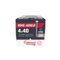 Vis technique TORX zingué blanc - 4 x 30 mm - boîte de 500 pièces - Gedimat - GEDIMAT PERFORMANCE PRO