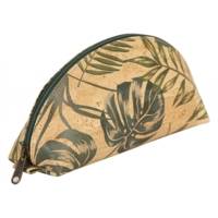 Grande trousse ovale en liège certifiée VEGAN 21x7,5x10,5 cm palmier